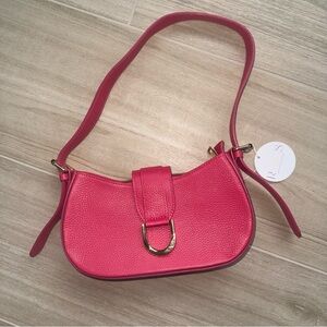 Italian Genuine Leather Pink Shoulder Bag Brand New